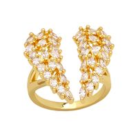 Fashion Wings Copper Open Ring Plating Zircon Copper Rings main image 2