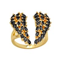 Fashion Wings Copper Open Ring Plating Zircon Copper Rings sku image 5