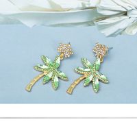 Fashion Coconut Tree Inlay Alloy Artificial Diamond Drop Earrings main image 1