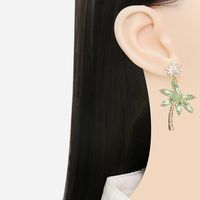 Fashion Coconut Tree Inlay Alloy Artificial Diamond Drop Earrings main image 3