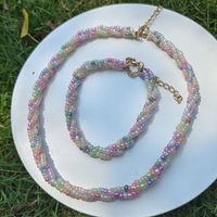 Simple Style Twist Imitation Pearl Beaded Bracelets Necklace sku image 3