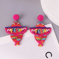 Fashion Fish Resin Beaded Rhinestones Drop Earrings main image 5