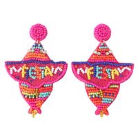 Fashion Fish Resin Beaded Rhinestones Drop Earrings sku image 1