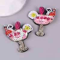 Fashion Wine Glass Resin Sequins Drop Earrings main image 1