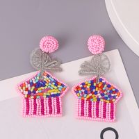 Cute House Resin Beaded Drop Earrings main image 1