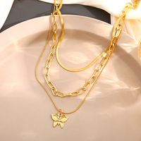 Fashion Butterfly Alloy Plating Layered Necklaces main image 5