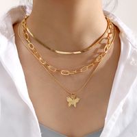 Mode Papillon Alliage Placage Collier En Couches sku image 1