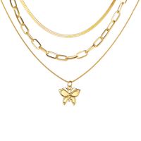 Fashion Butterfly Alloy Plating Layered Necklaces main image 4