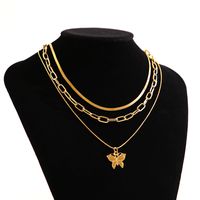 Fashion Butterfly Alloy Plating Layered Necklaces main image 2