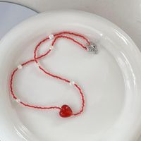 Vacation Heart Shape Beaded Arylic Transparent Necklace sku image 2