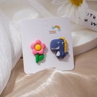 1 Pair Cute Cartoon Character Plating Resin Ear Studs sku image 11