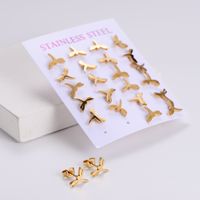 1 Set Simple Style Dragonfly Plating Stainless Steel Ear Studs sku image 1