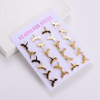 1 Set Simple Style Dragonfly Plating Stainless Steel Ear Studs main image 5