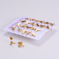 1 Set Simple Style Dragonfly Plating Stainless Steel Ear Studs main image 3