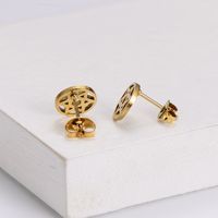 Fashion Star Stainless Steel Ear Studs Hollow Out Stainless Steel Earrings 1 Set main image 2