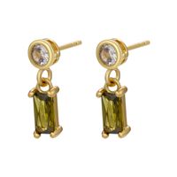 Fashion Geometric Copper Ear Studs Plating Inlay Zircon Copper Earrings sku image 4