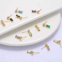 Fashion Geometric Copper Ear Studs Plating Inlay Zircon Copper Earrings main image 3