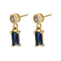 Mode Géométrique Le Cuivre Boucles D'oreilles Placage Incruster Zircon Boucles D'oreilles En Cuivre main image 2