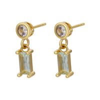 Fashion Geometric Copper Ear Studs Plating Inlay Zircon Copper Earrings sku image 5