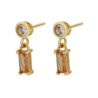 Fashion Geometric Copper Ear Studs Plating Inlay Zircon Copper Earrings sku image 10
