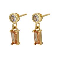 Mode Géométrique Le Cuivre Boucles D'oreilles Placage Incruster Zircon Boucles D'oreilles En Cuivre sku image 10