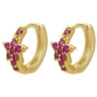 Fashion Star Copper Earrings Plating Inlay Rhinestones Copper Earrings sku image 5