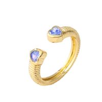 Fashion Heart Shape Copper Rings Inlay Zircon Copper Rings sku image 8
