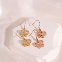 Fashion Butterfly Stainless Steel Earrings Inlay Zircon Stainless Steel Earrings main image 1