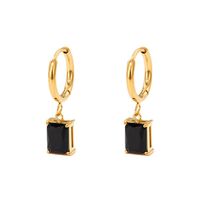 Fashion Square Stainless Steel Earrings Inlay Zircon Stainless Steel Earrings main image 5