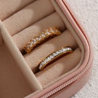 Fashion Geometric Stainless Steel Rings Inlay Zircon Stainless Steel Rings main image 2
