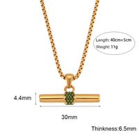 Mode Geometrisch Rostfreier Stahl Halskette Eingelegter Zirkon Edelstahl Halsketten main image 2
