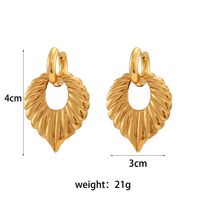 Fashion Leaf Stainless Steel Earrings Inlay Zircon Stainless Steel Earrings main image 5