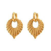 Fashion Leaf Stainless Steel Earrings Inlay Zircon Stainless Steel Earrings sku image 1