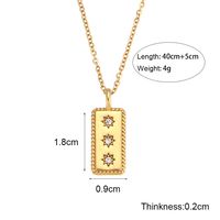 Fashion Square Stainless Steel Necklace Inlay Zircon Stainless Steel Necklaces main image 3