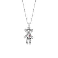 Mignon Ours Acier Inoxydable Collier Zircon Incrusté Acier Inoxydable Colliers sku image 1