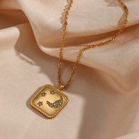 Fashion Square Star Moon Stainless Steel Necklace Inlaid Zircon Stainless Steel Necklaces main image 1