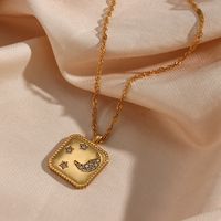 Fashion Square Star Moon Stainless Steel Necklace Inlaid Zircon Stainless Steel Necklaces main image 6