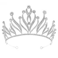 Hot Selling Creative Wedding Crown Carnival Party Dress Up Headwear Simple Dignified Rhinestone Bridal Crown sku image 1