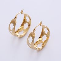Exaggerated Geometric Stainless Steel Earrings Hollow Out Stainless Steel Earrings sku image 1