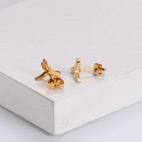 1 Set Simple Style Dragonfly Plating Stainless Steel Ear Studs main image 2