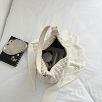Fashion Solid Color Bowknot Pillow Shape Zipper Underarm Bag main image 4