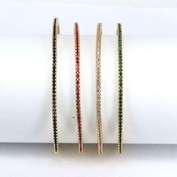 Fashion Geometric Copper Bangle Inlay Zircon Copper Bracelets 1 Piece main image 1