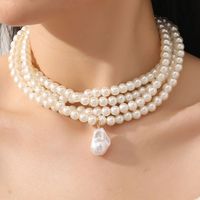 Fashion Irregular Artificial Pearl Beaded Layered Necklaces main image 8