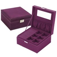 Nueva Caja De Joyería De Terciopelo Pequeña Plaza Doble Caja De Almacenamiento De Terciopelo Caja De Joyería Caja De Almacenamiento Al Por Mayor Nihaojewelry sku image 5