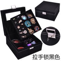 New Velvet Jewelry Box Small Square Double Velvet Storage Box Jewelry Box Storage Box  Wholesale Nihaojewelry sku image 6