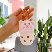 Cartoon Animal Feeding Bottle Cup Pendant Milky Tea Cup Doll Cute Bag Doll Ornaments Plush Toy sku image 1