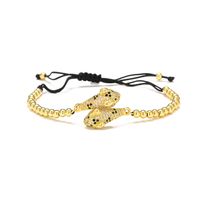 Fashion Leopard Copper Bracelets Gold Plated Zircon Copper Bracelets sku image 1