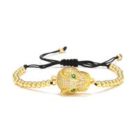 Fashion Leopard Copper Bracelets Gold Plated Zircon Copper Bracelets sku image 3