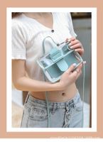 Fashion Solid Color Transparent Square String Handbag main image 3
