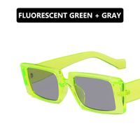 Gafas De Sol Cuadradas De Moda Verde Fluorescente sku image 1